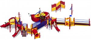 Prince Rupert 27069-1-4 3D Rendering Accessible playground at Pineridge Elementary